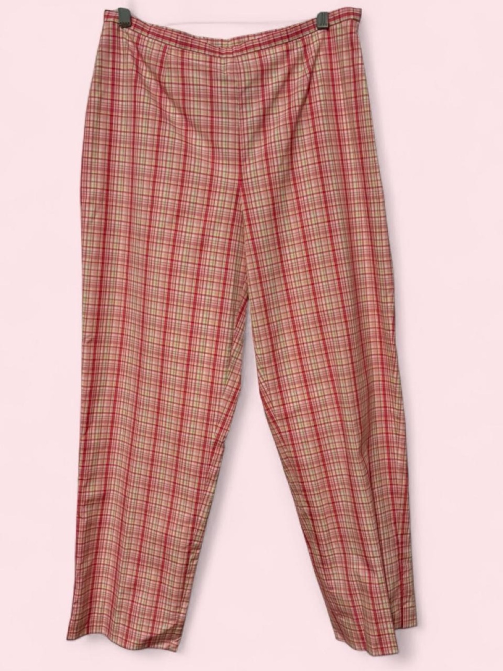 Brooks Brothers‎ pink plaid 100% cotton crop pants NWT women’s 10